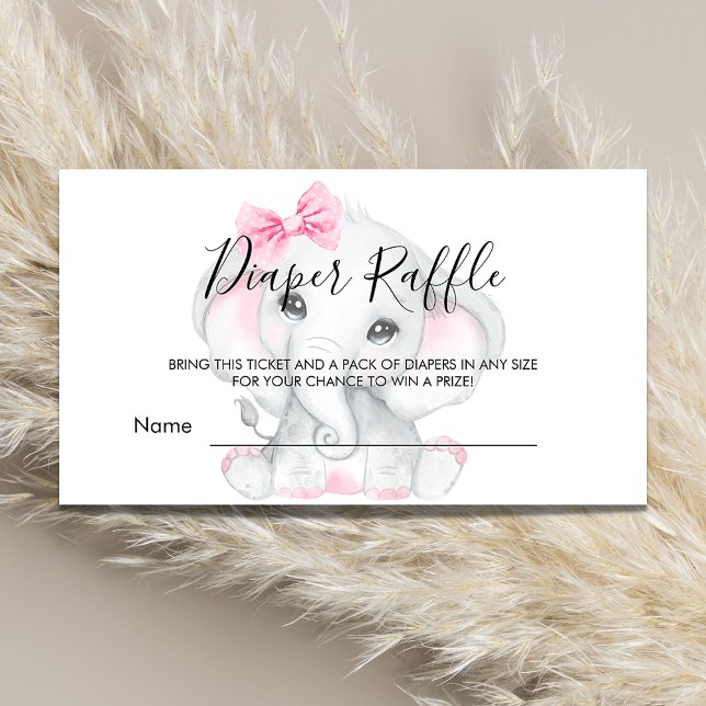Rosa, weiße Elefantenmädchen, Babydusche Begleitkarte (Von Creator hochgeladen)