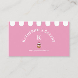 Rosa weiße elegante Bäckerei Business Card Visitenkarte