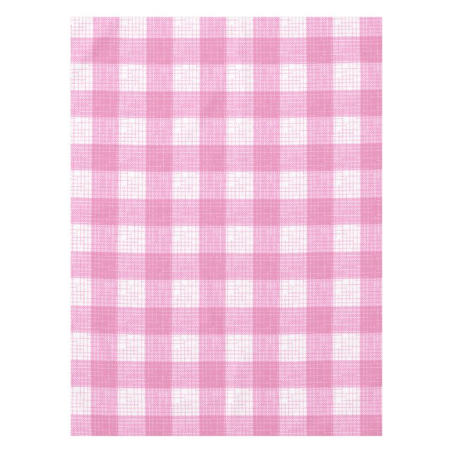 Rosa-weiße, fett karierte Karo-Design  Tischdecke (Vorderseite)