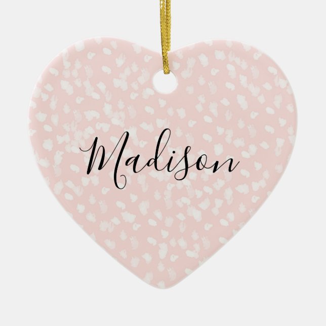 Rosa weiße Flecken Keramikornament (Vorne)