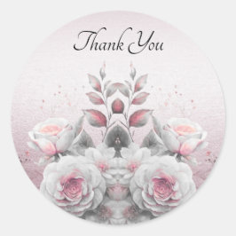 Rosa weiße Floral Aufkleber