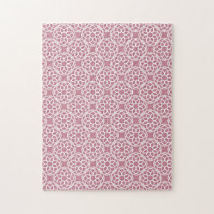 Rosa weiße geometrische nahtlose Muster Puzzle
