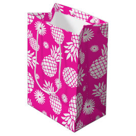Rosa weiße Geschenktasche der Ananas und des Mittlere Geschenktüte