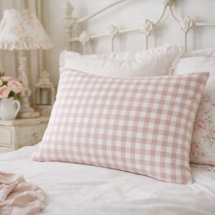 Rosa-weiße Gingham-Karomuster Kissenbezug