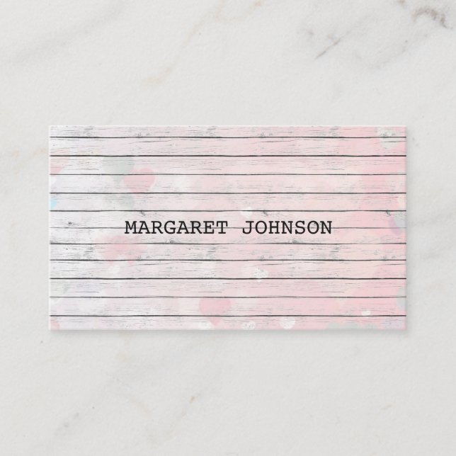 Rosa Weiße Graue Rustikaler Minimalismus Stylist V Visitenkarte (Vorderseite)