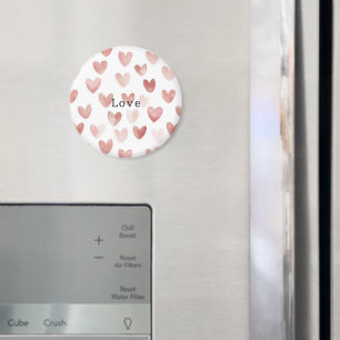 Rosa Weiße Herzen Liebe Magnet