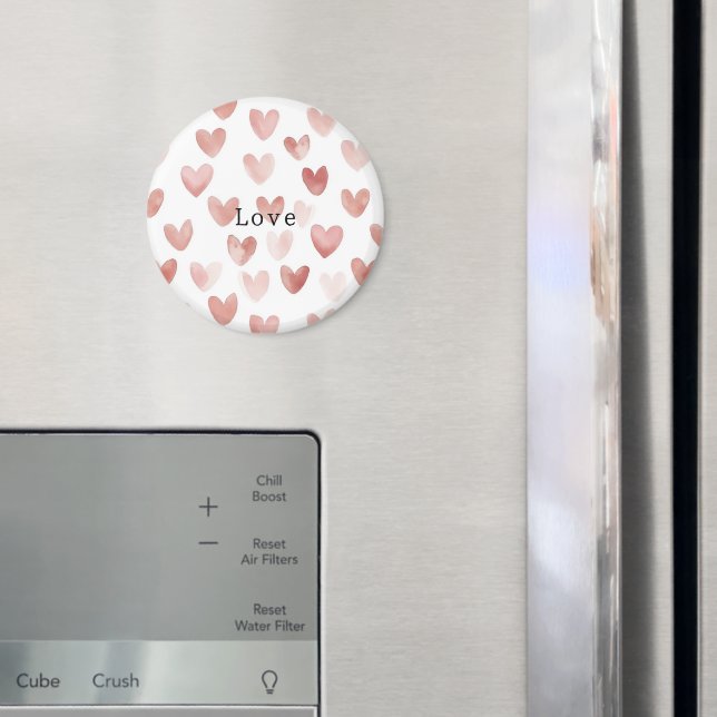 Rosa Weiße Herzen Liebe Magnet (In Situ (Kühlschrank))