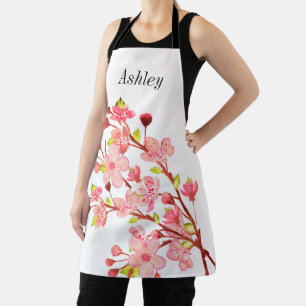 Rosa weiße Kirschblüten Blumen Chic Schürze
