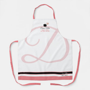 Rosa-weiße Koch Backen mit ihrem Namen Schürze