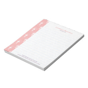 Rosa-weiße Kunstform-Deko Notizblock