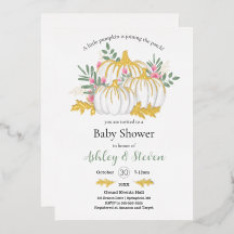 Rosa weiße Kürbis-Baby-Party Gold