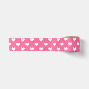 Rosa Weiße Liebe Herzdesign Satinband
