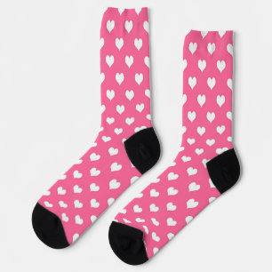 Rosa Weiße Liebe Herzdesign Socken
