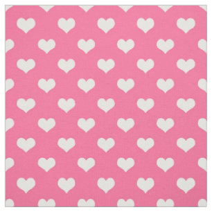 Rosa Weiße Liebe Herzdesign Stoff