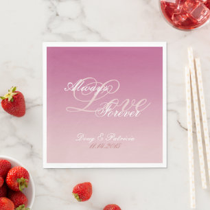 Rosa weiße Liebe, immer Hochzeit Serviette