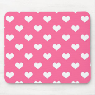 Rosa Weiße Liebevolle Herzen Design Mousepad