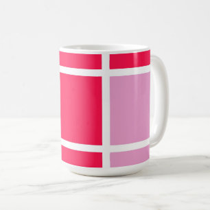 Rosa, weiße Linien quadrieren geometrische Tasse