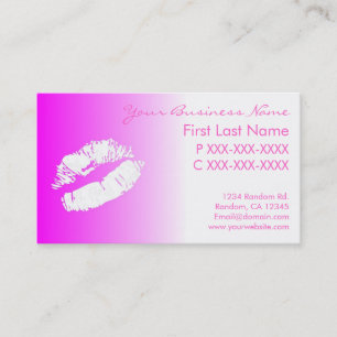 Rosa weiße Lippenstift-Markierungen verblassen Vis Visitenkarte