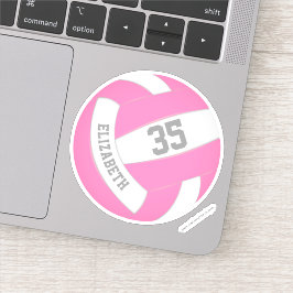 Rosa weiße Mannschaftsfarben - Volleyball Aufkleber