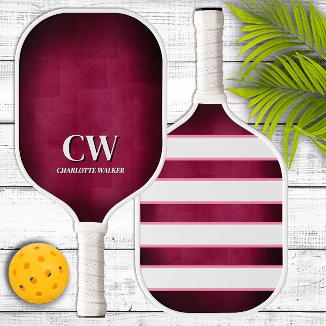 Rosa-weiße Monogramm-Pickleball-Paddle Pickleball Schläger (Von Creator hochgeladen)
