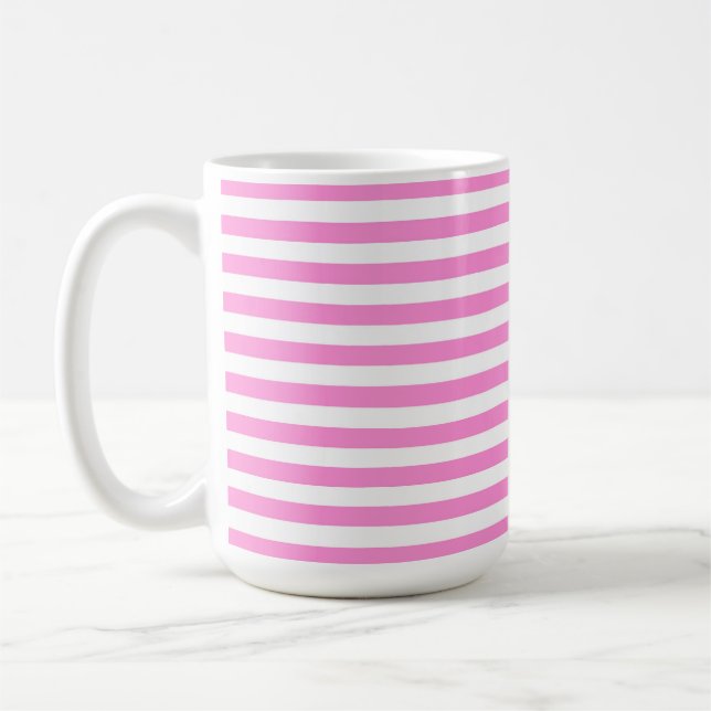 ROSA & WEISSE OSTERESTREIFEN KAFFEETASSE (Links)