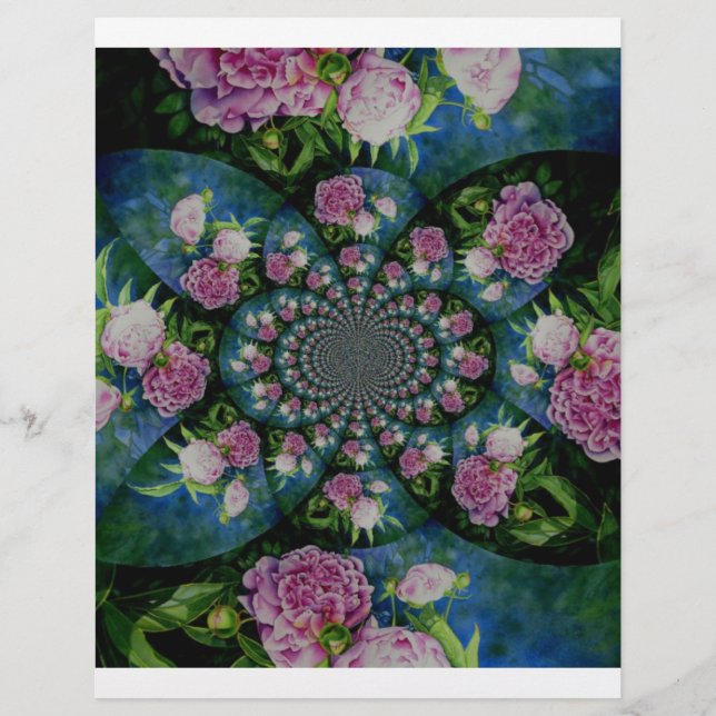 Rosa, weiße Perle, Blumenmandala (Vorderseite)