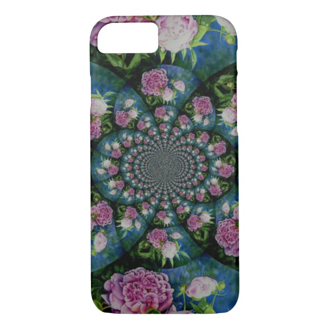 Rosa, weiße Perle, Blumenmandala Case-Mate iPhone Hülle (Rückseite)