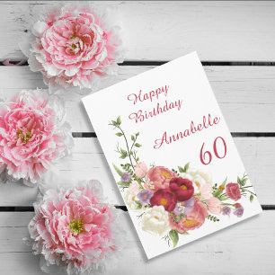 Rosa-Weiße Pfingstrosen-Blume Alles Gute zum Gebur Karte