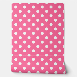 Rosa, weiße Polka Dots Muster Wanddekoration Tapete