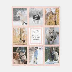Rosa weiße Punkte Equine Foto Girl Horse Lover Fleecedecke