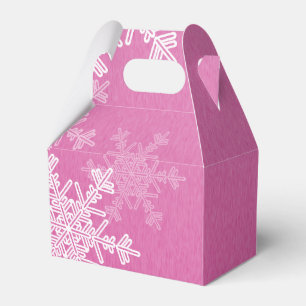 Rosa weiße Schneeflocken Minimalistische Weihnacht Geschenkschachtel