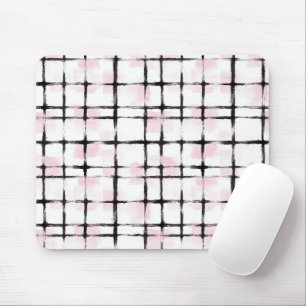Rosa Weiße Schwarze Streifen Mousepad