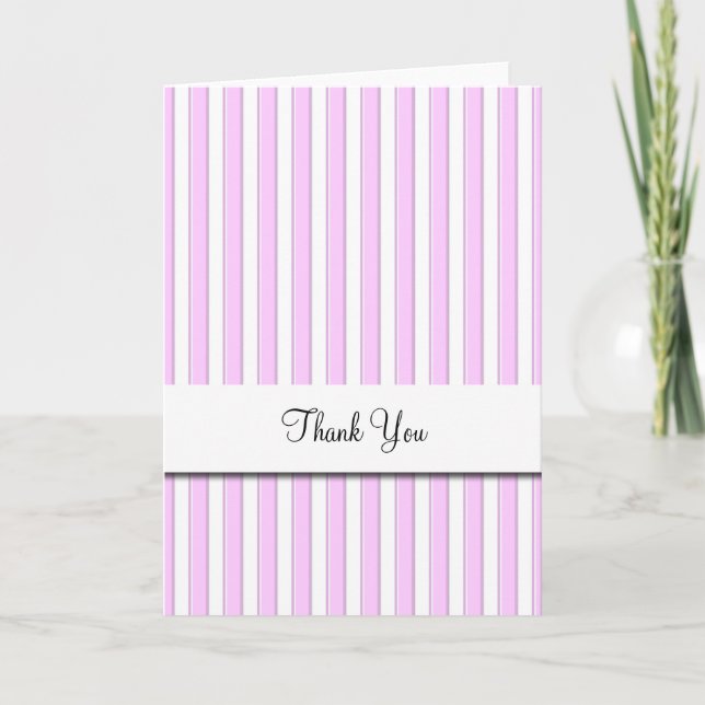 Rosa weiße Streifen Danke Karte (Vorderseite)