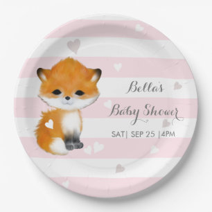 Rosa weiße Streifen Holzfußplatte Pappteller