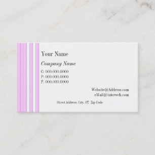 Rosa Weiße Streifen Individuelle Visitenkarten Visitenkarte