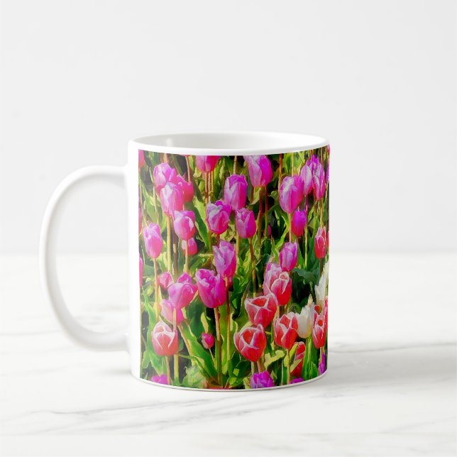 Rosa, weiße Tulpen, vom Vernon Kaffeetasse (Links)