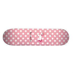 Rosa weiße Tupfen des Einhorns Skateboard