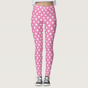 Rosa-weiße Tupfenmuster Leggings
