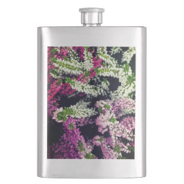 Rosa, weiße und violette Blumen Flachmann