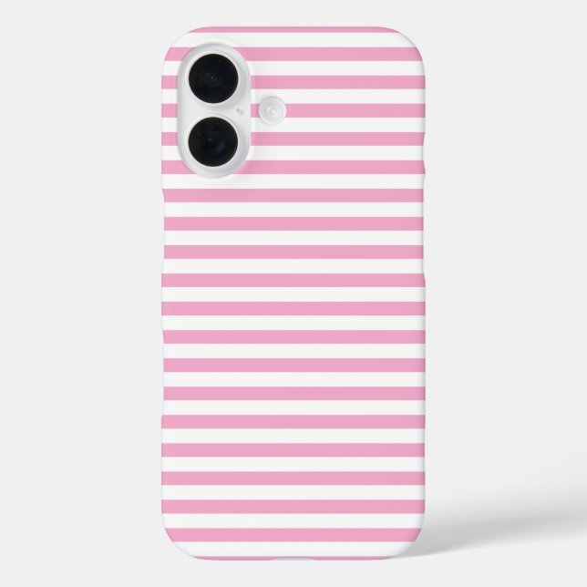 Rosa-weiße vertikale Streifenmuster-Design Case-Mate iPhone Hülle (Rückseite)