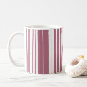 Rosa-weiße vertikale Streifenmuster Kaffeetasse