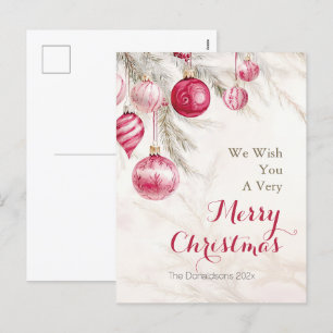 Rosa weiße Vintage-Ornamente Weihnachten