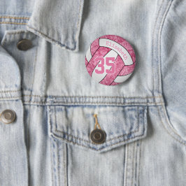 Rosa, weiße Volleyballmannschaft Button