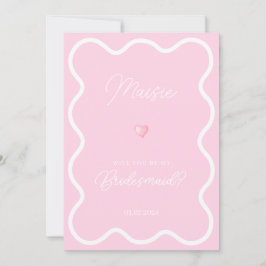 Rosa weiße Wavy werden Sie mein Vorschlag für eine Einladung