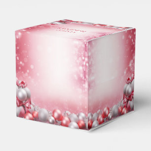 Rosa Weiße Weihnachtsbälle Geschenkboxen Geschenkschachtel