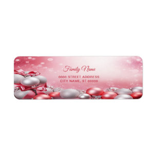 Rosa weiße Weihnachtsbälle Rücksendeadresse