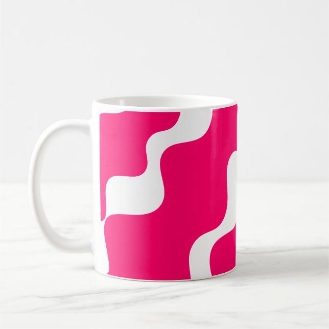 Rosa-weiße Wellenmuster Kaffeetasse (Links)