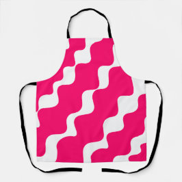 Rosa-weiße Wellenmuster Schürze