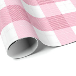 Rosa-weißer klassischer Gingham-Muster Geschenkpapier