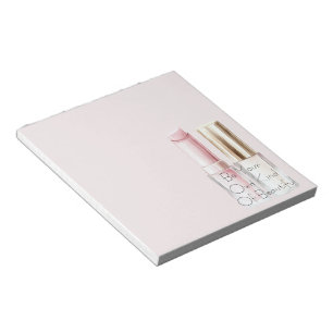 Rosa weißer Lippenstift Elfenbein Nagellack Notizblock